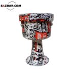 تنبک (ضرب) بوشهری هیدرو پژواک فلزی طرح دار tonbak pejvak white