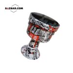 تنبک (ضرب) بوشهری پژواک فلزی طرح دار tonbak pejvak white
