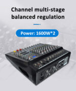 پاورمیکسر 99 افکت 6 کانال فلشخور مدل PROFESSIONAL AUDIO POWERMIXER PMX-6-USB - Image 4